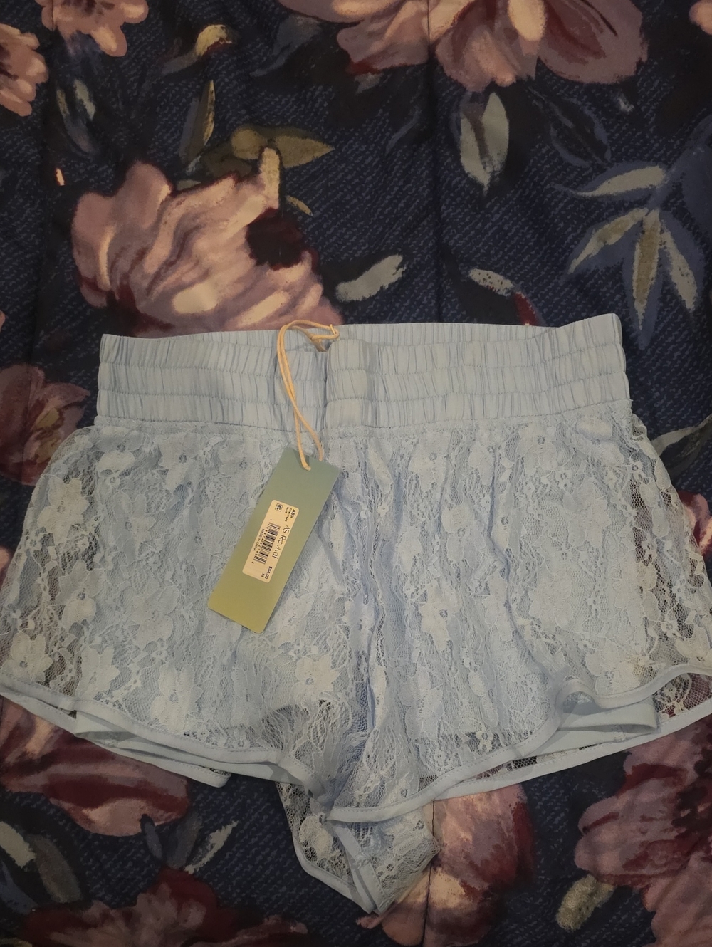 Altar'd State Light Blue Lace Athletic Shorts